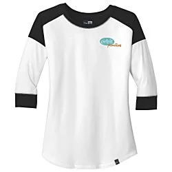 New Era Heritage Blend 3/4 Sleeve Baseball Tee - Ladies' - Embroidered