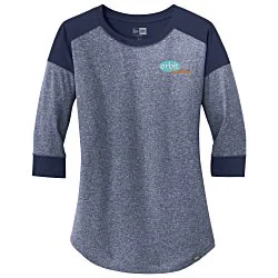 New Era Heritage Blend 3/4 Sleeve Baseball Tee - Ladies' - Embroidered