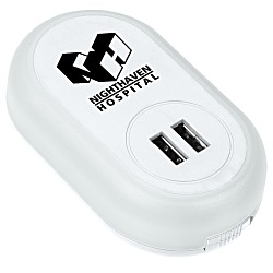 Dual Port USB Light-Up Wall Charger - 24 hr