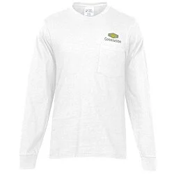 Port & Company Essential Long Sleeve Pocket T-Shirt - Embroidered