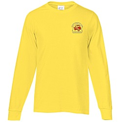 Soft Spun Cotton Long Sleeve T-Shirt - Colors - Embroidered