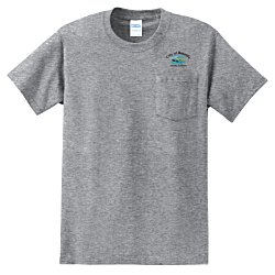 Soft Spun Cotton Pocket T-Shirt - Colors - Embroidered