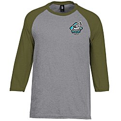 Ideal 3/4 Sleeve Raglan T-Shirt - Men's - Embroidered