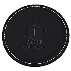 Vintage Round Bonded Leather Coaster