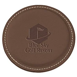 Vintage Round Bonded Leather Coaster