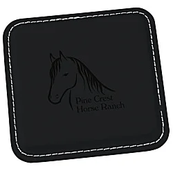 Vintage Square Bonded Leather Coaster