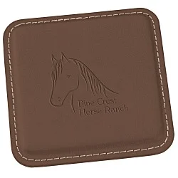 Vintage Square Bonded Leather Coaster