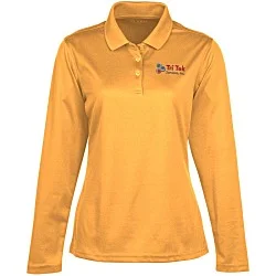 Spin Dye Long Sleeve Pique Polo - Ladies' - Embroidered