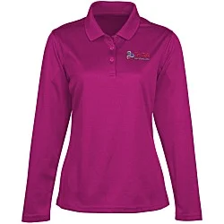 Spin Dye Long Sleeve Pique Polo - Ladies' - Embroidered