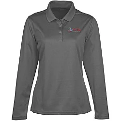 Spin Dye Long Sleeve Pique Polo - Ladies' - Embroidered