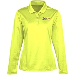Spin Dye Long Sleeve Pique Polo - Ladies' - Embroidered