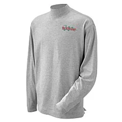Sueded Cotton Jersey Mock Turtleneck - Men's