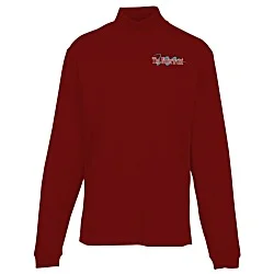 Sueded Cotton Jersey Mock Turtleneck - Men's