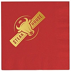 Colorware Dinner Napkin - 2-ply - 1/4 Fold - Foil