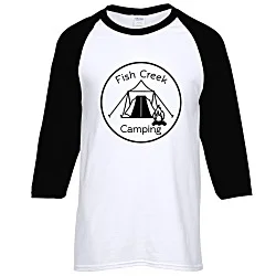 Gildan Heavy Cotton 3/4 Sleeve Raglan T-Shirt - Screen