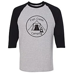 Gildan Heavy Cotton 3/4 Sleeve Raglan T-Shirt - Screen
