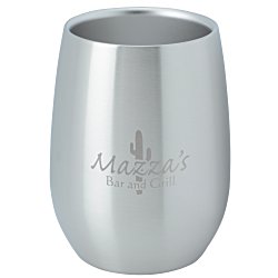 Stainless Steel Stemless Wine Glass - 9 oz. - Laser Engraved