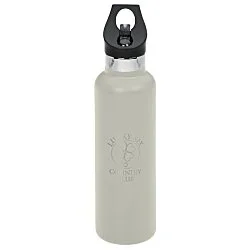 Basecamp Tundra Vacuum Bottle with Flip Straw Lid - 20 oz. - Laser Engraved