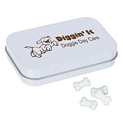 Rectangular Tin with Shaped Mints - Bone