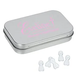 Rectangular Tin with Shaped Mints - Ribbon