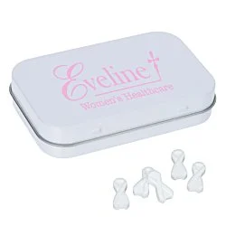 Rectangular Tin with Shaped Mints - Ribbon