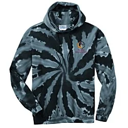 Tie-Dye Swirl Hoodie - Embroidered