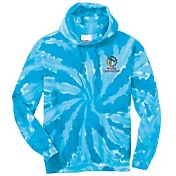 Tie-Dye Swirl Hoodie - Embroidered