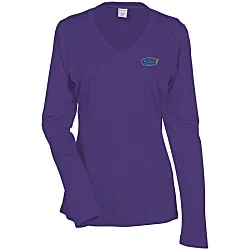 Contender Athletic LS V-Neck T-Shirt - Ladies' - Embroidered - 24 hr