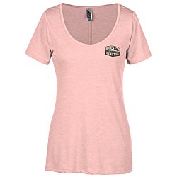 Platinum Tri-Blend Scoop Neck T-Shirt - Ladies' - Embroidered