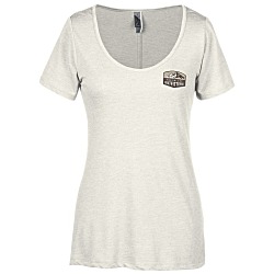 Platinum Tri-Blend Scoop Neck T-Shirt - Ladies' - Embroidered