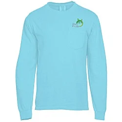 Comfort Colors Garment-Dyed 6.1 oz. LS Pocket T-Shirt - Embroidered