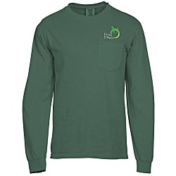 Comfort Colors Garment-Dyed 6.1 oz. LS Pocket T-Shirt - Embroidered