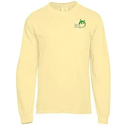 Comfort Colors Garment-Dyed 6.1 oz. LS Pocket T-Shirt - Embroidered