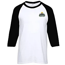 Gildan Heavy Cotton 3/4 Sleeve Raglan T-Shirt - Embroidered