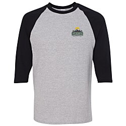 Gildan Heavy Cotton 3/4 Sleeve Raglan T-Shirt - Embroidered