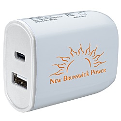Color Accent Dual Port Wall Charger - 24 hr