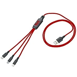 3' Metallic Charging Cable - Light-Up Logo