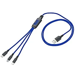 3' Metallic Charging Cable - Light-Up Logo