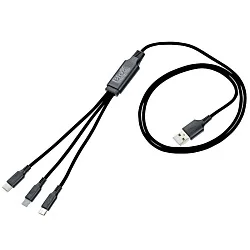 3' Metallic Charging Cable - Light-Up Logo