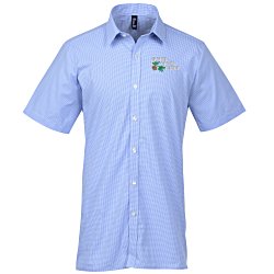 Microcheck Gingham SS Cotton Shirt - Men's