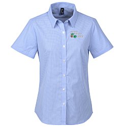 Microcheck Gingham SS Cotton Shirt - Ladies'