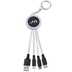 Color Changing Light-Up Logo Charging Cable Keychain