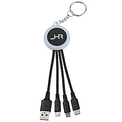 Color Changing Light-Up Logo Charging Cable Keychain