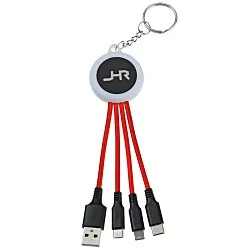 Color Changing Light-Up Logo Charging Cable Keychain
