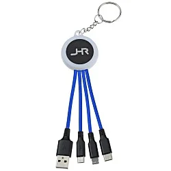 Color Changing Light-Up Logo Charging Cable Keychain