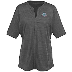Stretch Heather V-Neck Top - Ladies'