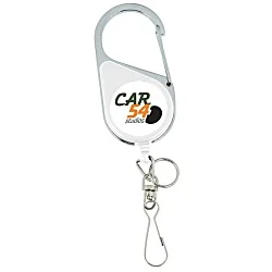 Heavy Duty Clip On Retractable Badge Holder - Round - Label
