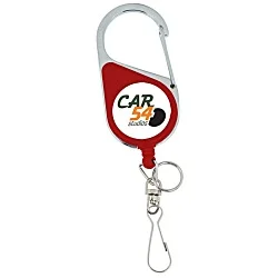 Heavy Duty Clip On Retractable Badge Holder - Round - Label