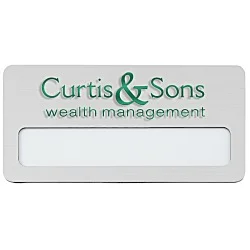 Atlanta Vogue Name Badge - 1-1/2" x 3" - Jeweler's Pinback - 24 hr