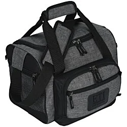 12-Can Heathered Convertible Duffel Cooler - Debossed